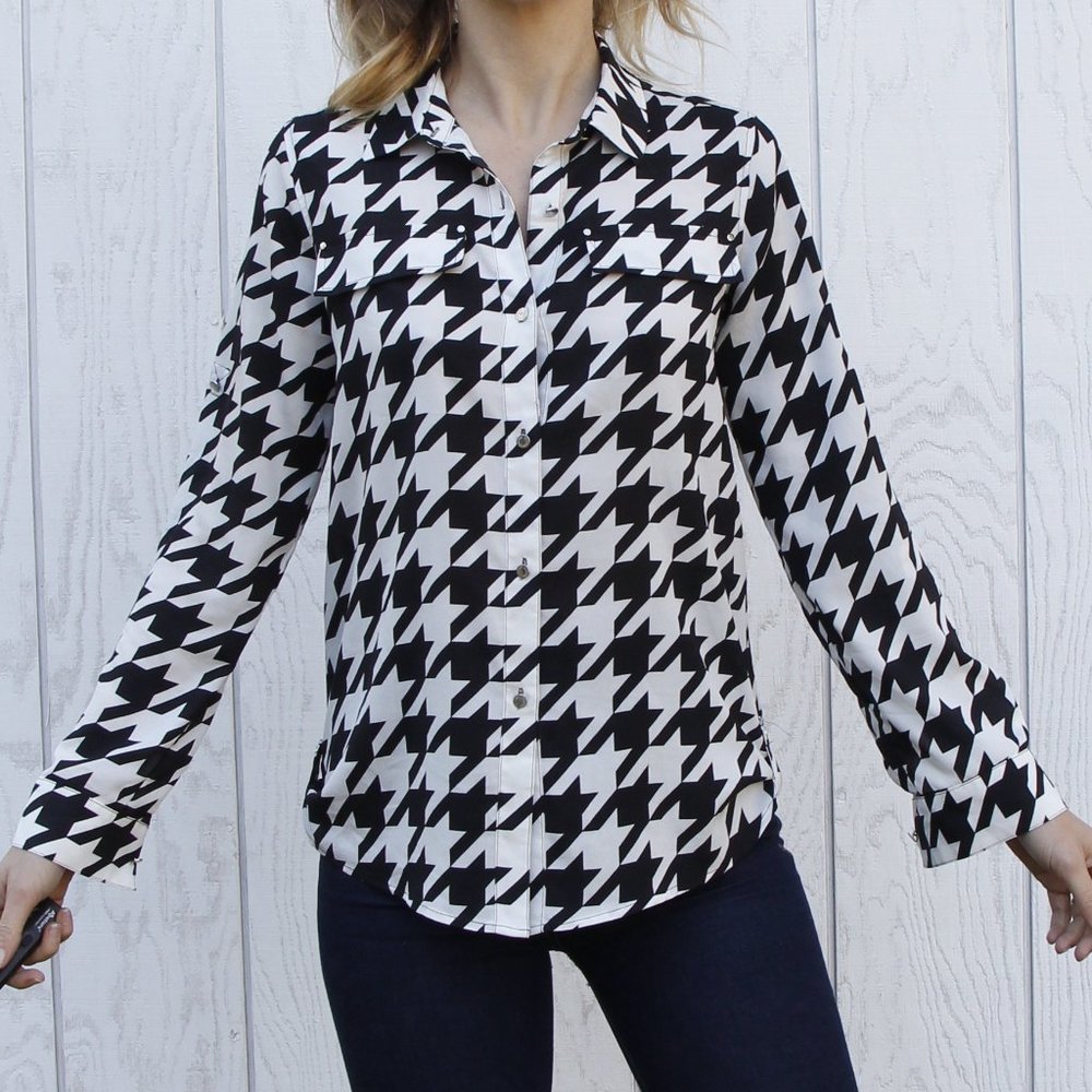Vintage Calvin Klein Houndstooth Top - Picture 8 of 15